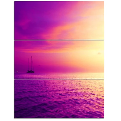 Designart - Purple Sea in Maldives At Sunset
