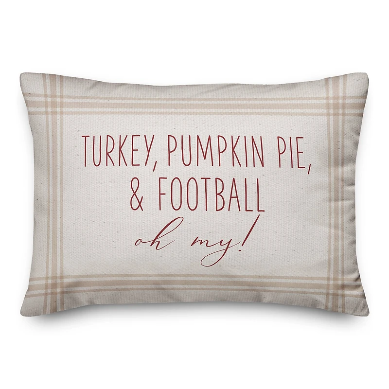 Turkey Pumpkin Pie And Football Throw Pillow