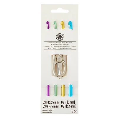 Aluminum Crochet Hook Set with Scissors by Loops & Threads®