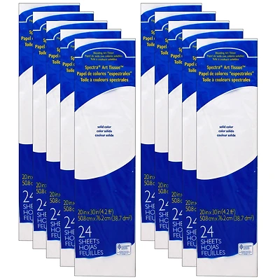 Spectra® Deluxe White Bleeding Art Tissue, 10 Packs of 24