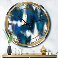 Designart 'Blue Glam Texture Ii Glam Wall Clock