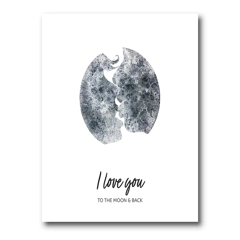 Designart - Romantic Moon Kiss of Two Lovers