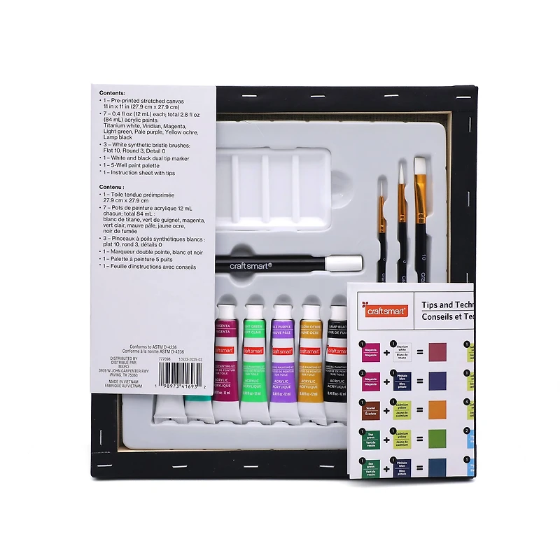 11" x 11" Skull with Snake Canvas Painting Kit by Craft Smart®