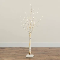 4ft. Pre-Lit Birch Artificial Christmas Tree, Warm White LED Lights