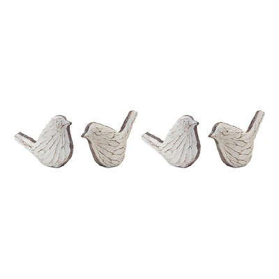 Carved Bird Figurines Set