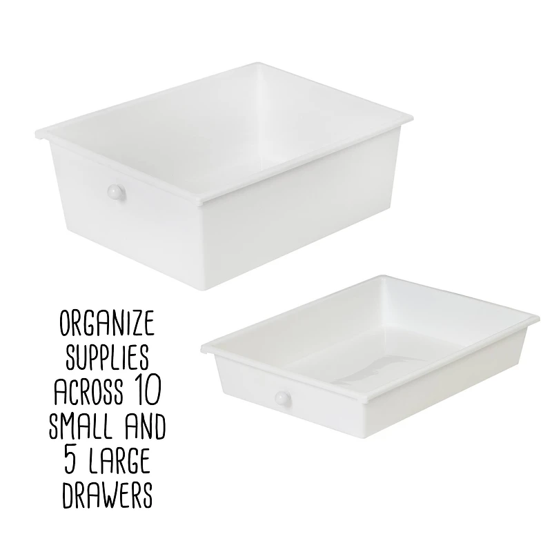 Honey Can Do White 15-Drawer Metal Rolling Storage Cart