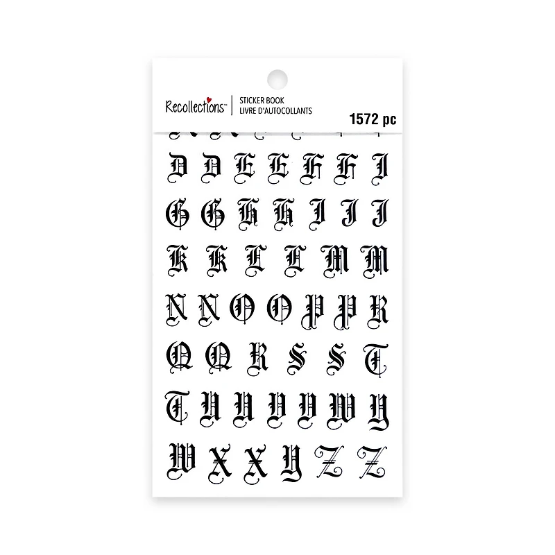 Black Gothic Letter Stickers by Recollections™