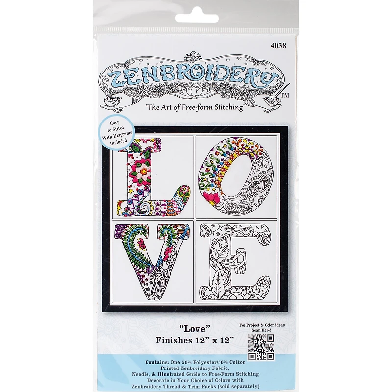 Design Works™ Zenbroidery™ Love Stamped Embroidery Kit