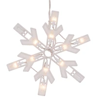 100 Clear Twinkling Snowflake Icicle Christmas Lights - 8.6 ft White Wire