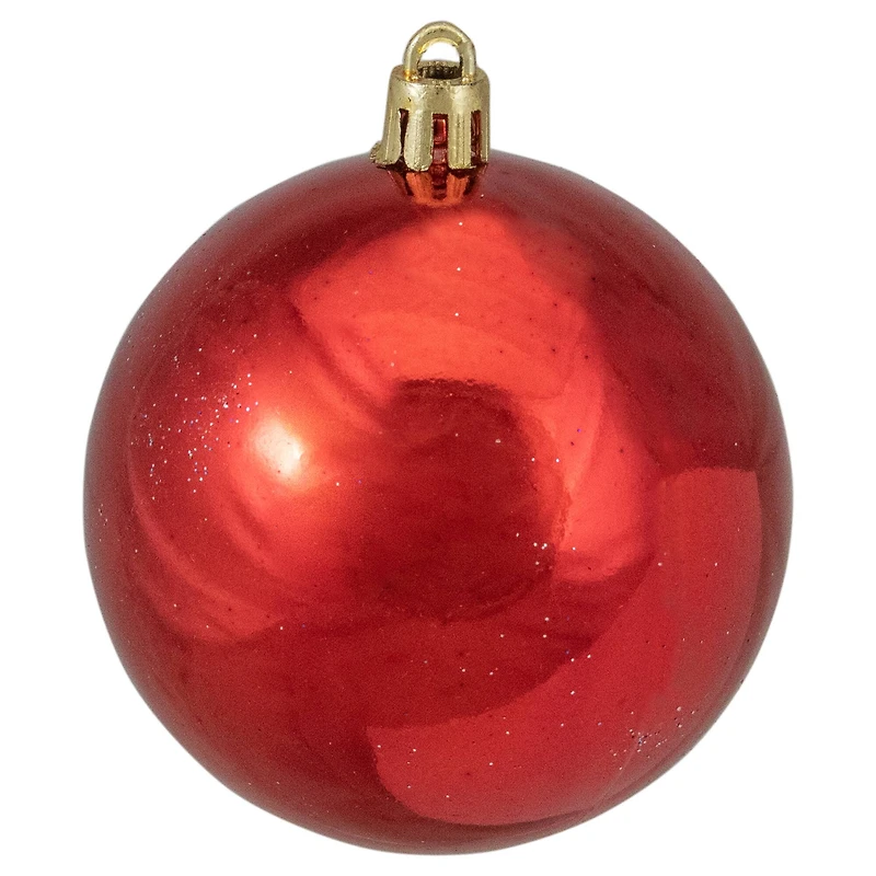 16ct. 3" Hot Red Shatterproof 4-Finish Christmas Ball Ornaments
