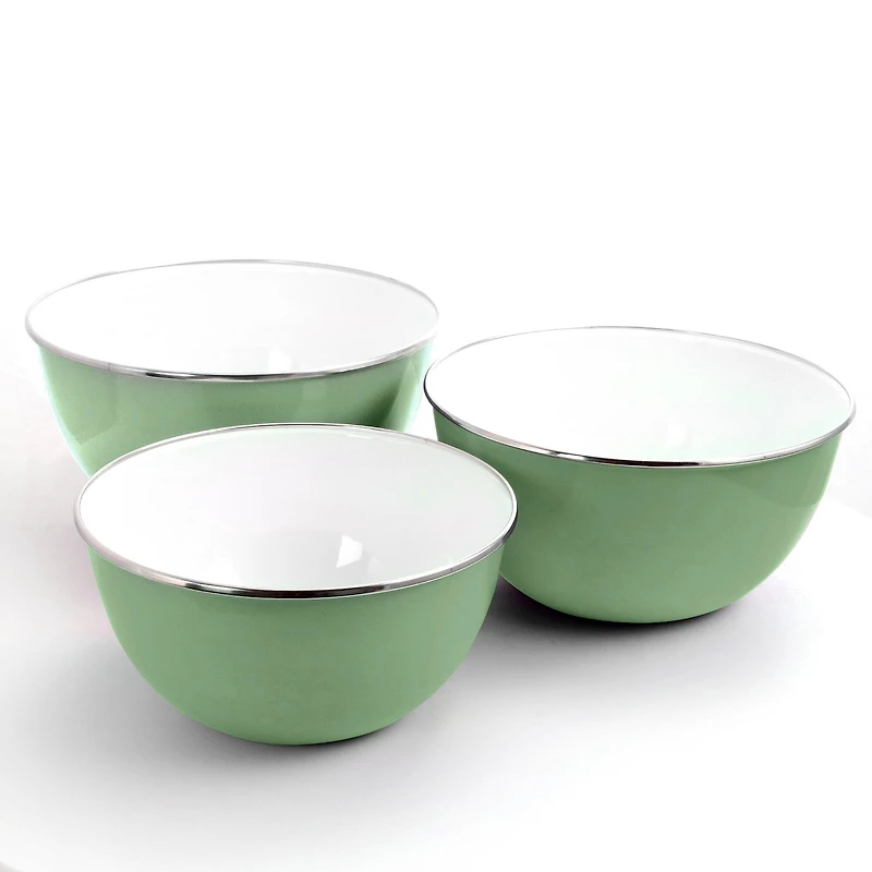 Gibson Home® Plaza Cafe Mint 3-Piece Stackable Nesting Mixing Bowl Set with Lids