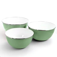 Gibson Home® Plaza Cafe Mint 3-Piece Stackable Nesting Mixing Bowl Set with Lids
