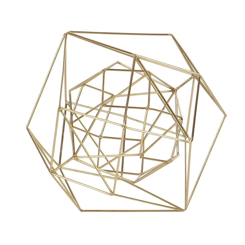 CosmoLiving by Cosmopolitan Gold Metal Modern Geometric Sculpture Set