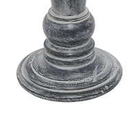 Black Mango Wood Traditional Candle Holder Set