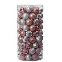 101ct. 2" Pink & Silver Shatterproof Ball Ornaments