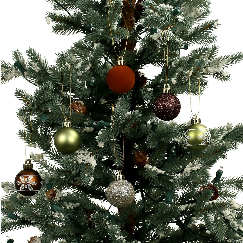 7 Pack 1.5" Gingerbread Forest Snowflake Shatterproof Ball Ornaments by Ashland®