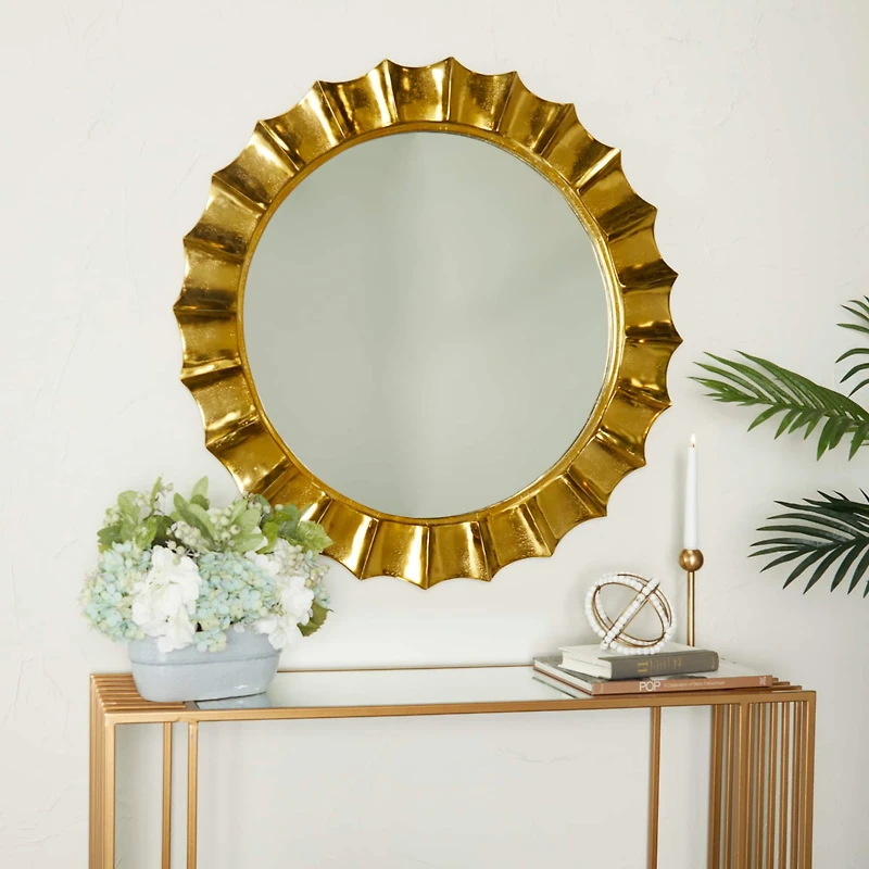 Gold Glam Wall Mirror, 35" x 2" x 35"