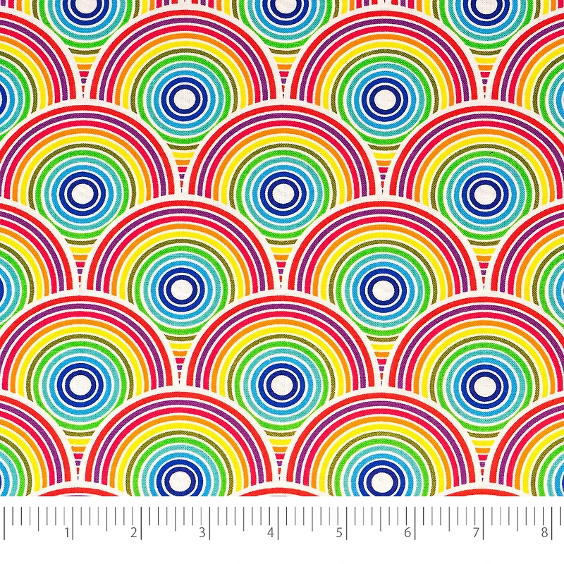 SINGER Rainbow Circles Cotton Fabric