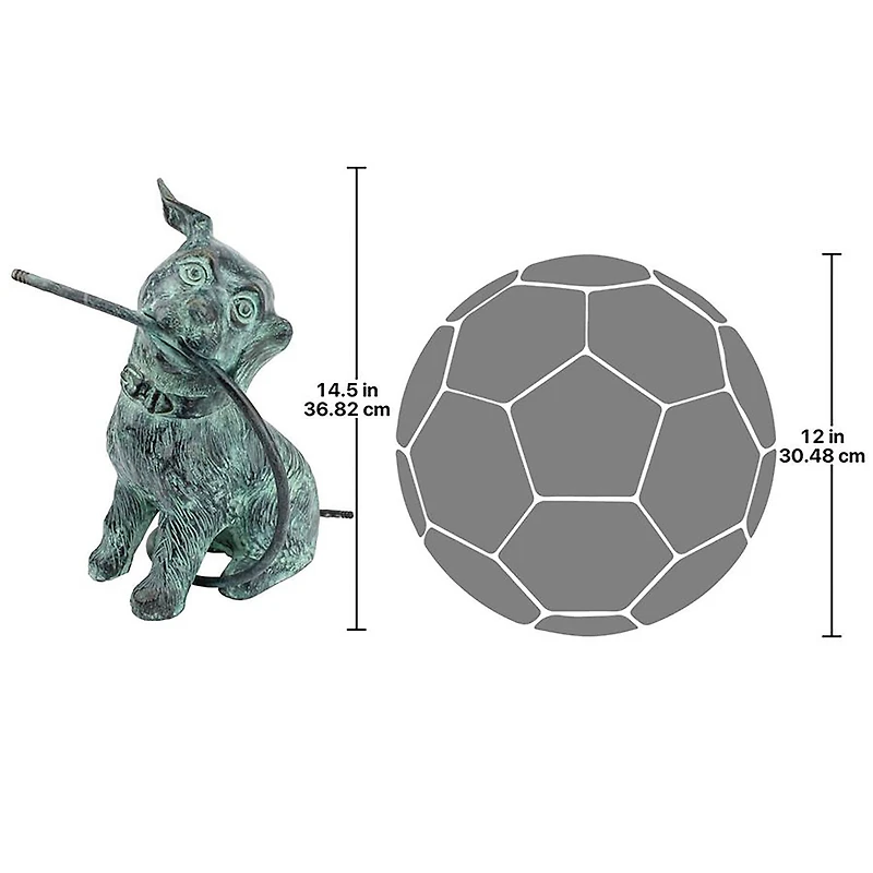 Design Toscano Emerald Verde Patina Raining Dogs Bronze Piped Garden Statue