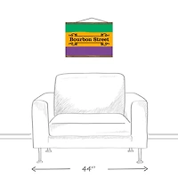 Bourbon Street Stripes Teak Hanging Canvas