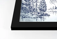 20" Mountain Forest Drawing Framed Wall Art