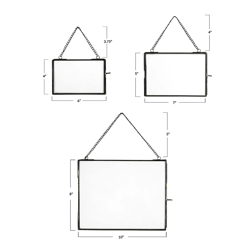 Hello Honey® 3 Pack Black Metal Hanging Photo Frame