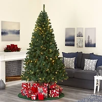 7.5ft. Pre-Lit Northern Tip Pine Artificial Christmas Tree, Clear LED Lights