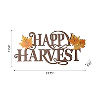 Glitzhome® 24" Metal "HAPPY HARVEST" Wall Décor