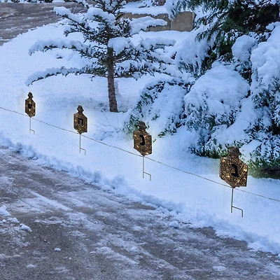 LED Lighted Dreidel Hanukkah Pathway Markers - 10.75" - 4ct