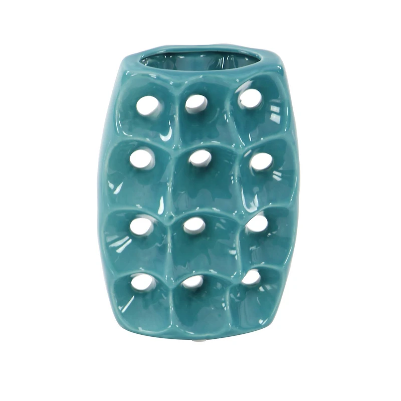 Blue Stoneware Modern Vase Set