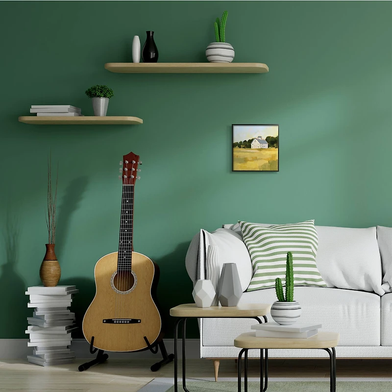 Stupell Industries Golden Sky Country Farmhouse Landscape Open Field,12" x 12"