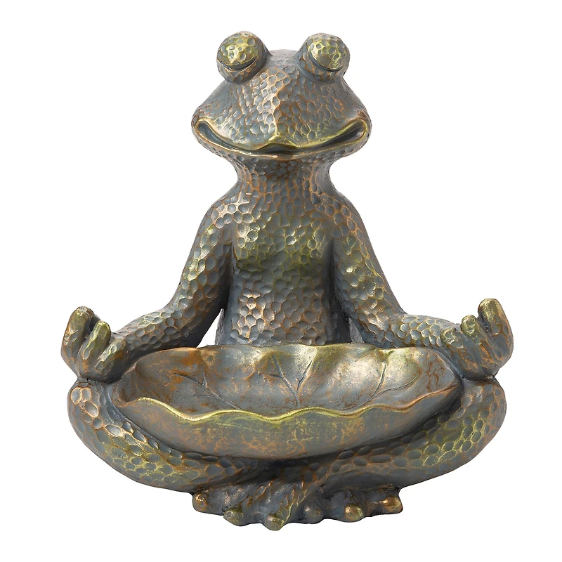 Glitzhome® 14" Bronze Yoga Frog Statue