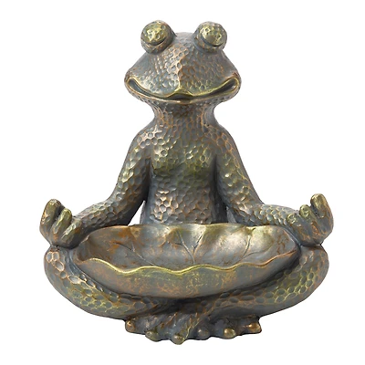 Glitzhome® 14" Bronze Yoga Frog Statue