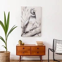 Dusty Blue Bird Canvas Wall Art