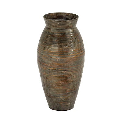 Brown Bamboo Traditional Vase, 20" x 10" x 10"
