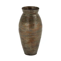 Brown Bamboo Traditional Vase, 20" x 10" x 10"