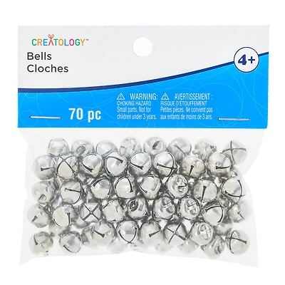 12 Packs: 70 ct. (840) 9mm Silver Jingle Bells by Creatology™