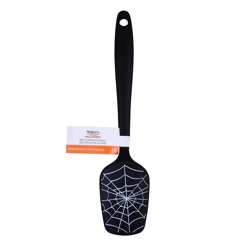 Mini Black Spiderweb Silicone Spoonula by Makery™