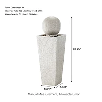 Glitzhome® 3.5ft LED Pedestal & Sphere Outdoor Fountain