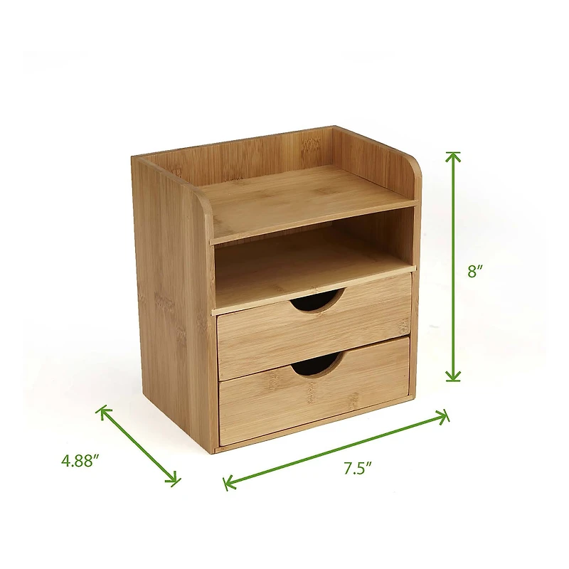 Mind Reader Bamboo 4 Tier Desk Organizer