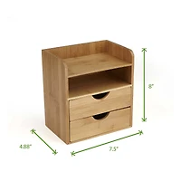 Mind Reader Bamboo 4 Tier Desk Organizer