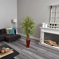5.5ft. Grass Bamboo Plant in Decorative Planter