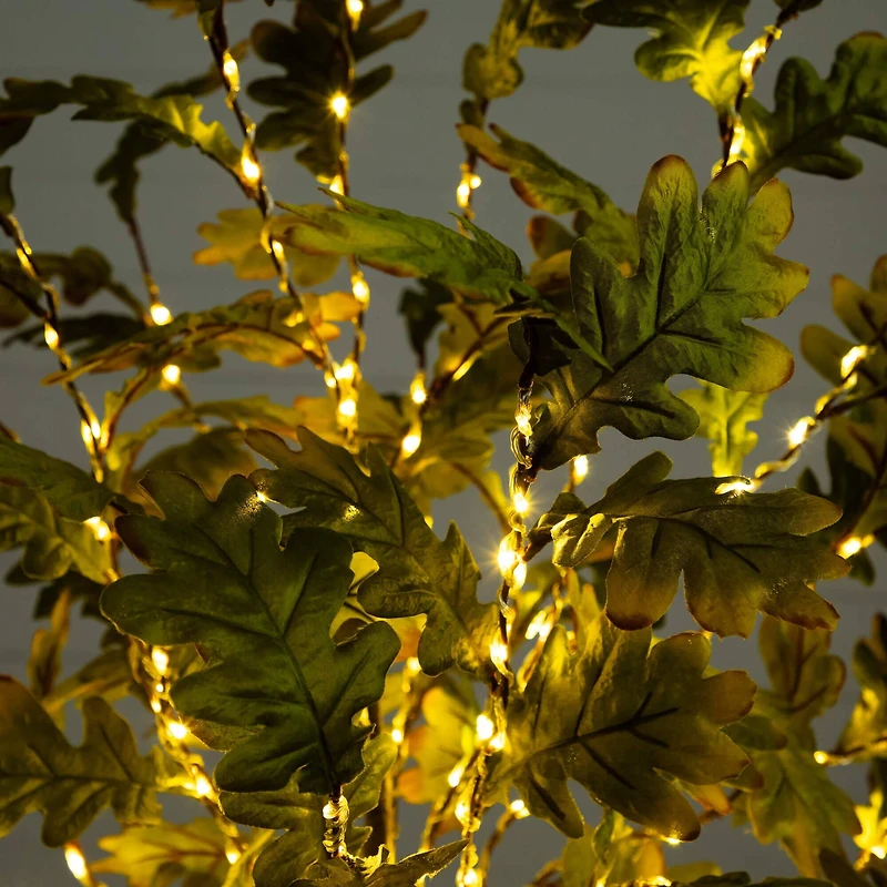 6ft. Pre-Lit Green Autumn Oak Artificial Fall Tree with 250 Warm White LED Lights