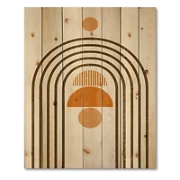 Designart - Abstract Rainbow Sun and Moon In Earth Tones IV