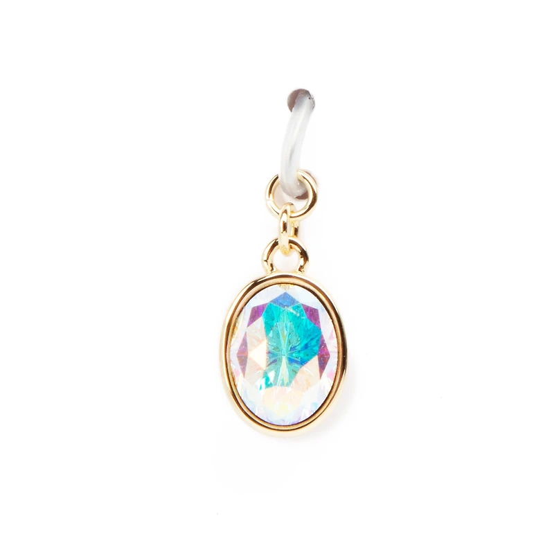 14K Gold Plated AB Austrian Crystal Oval Charm by Bead Landing™
