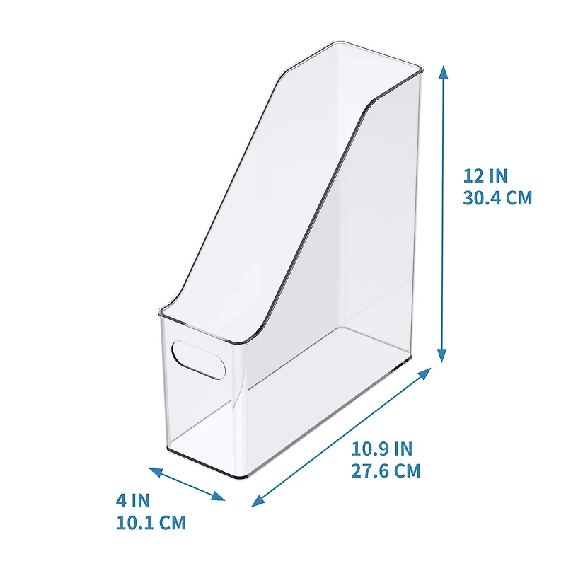12" Clear Magazine Storage Bin by Simply Tidy®