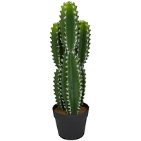 The Novogratz 2ft. Green Cactus Faux Foliage Artificial Plant with Black Round Pot