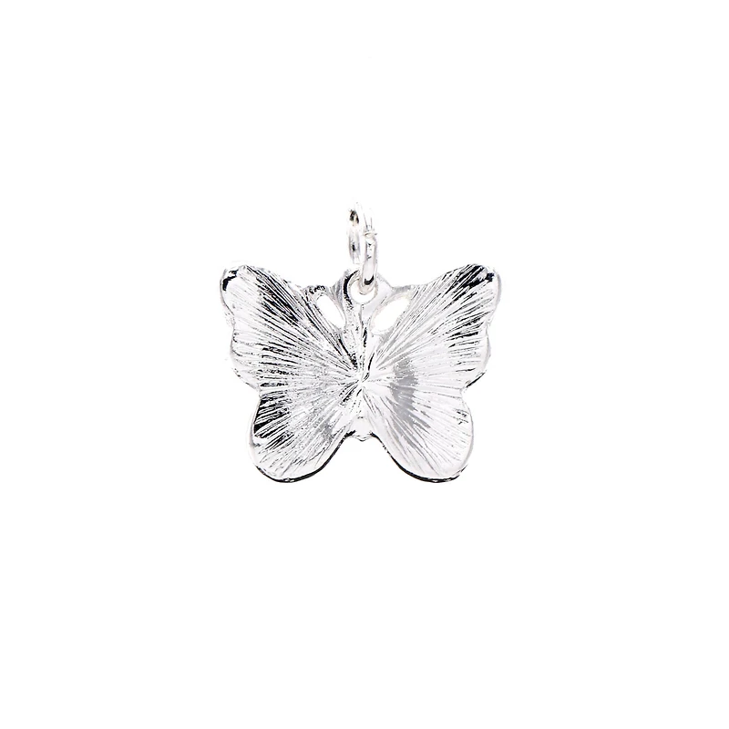 Charmalong™ Silver Plated & Stone Paved Butterfly Charm by Bead Landing™