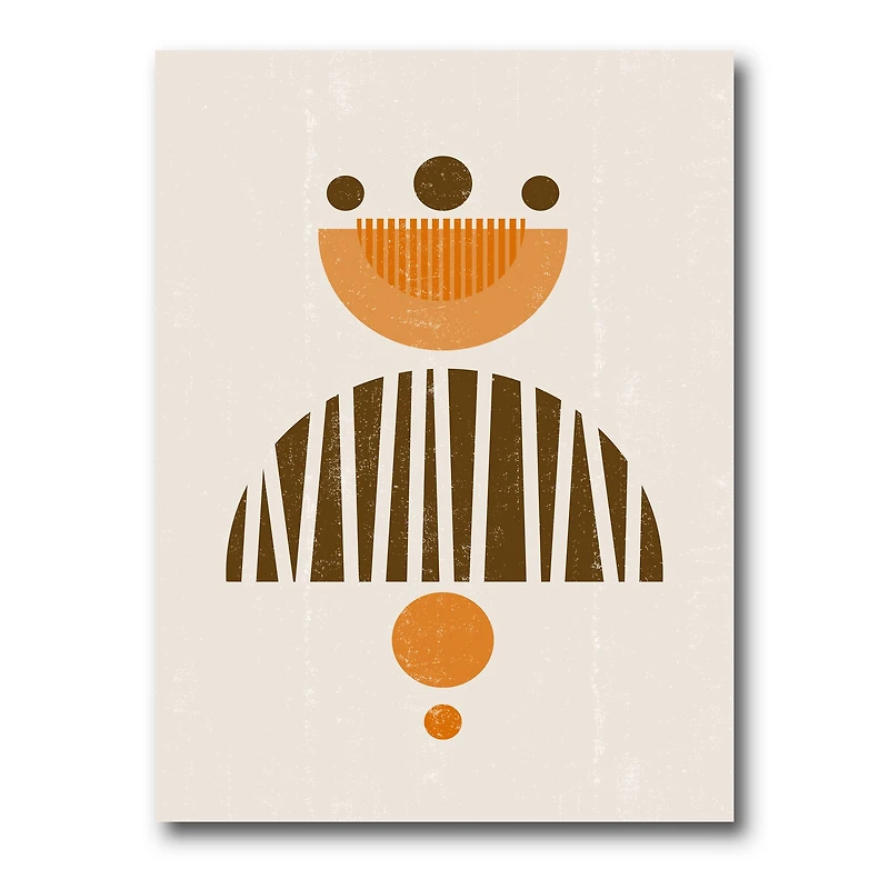 Designart - Abstract Minimal Sun and Moon In Earth Tones IV