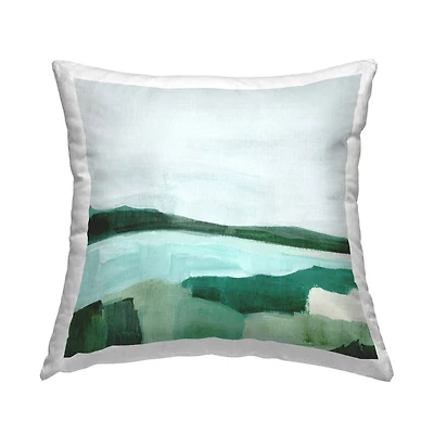 Stupell Industries Abstract Flowing Lake Green Nature Throw Pillow, 18" x 18"